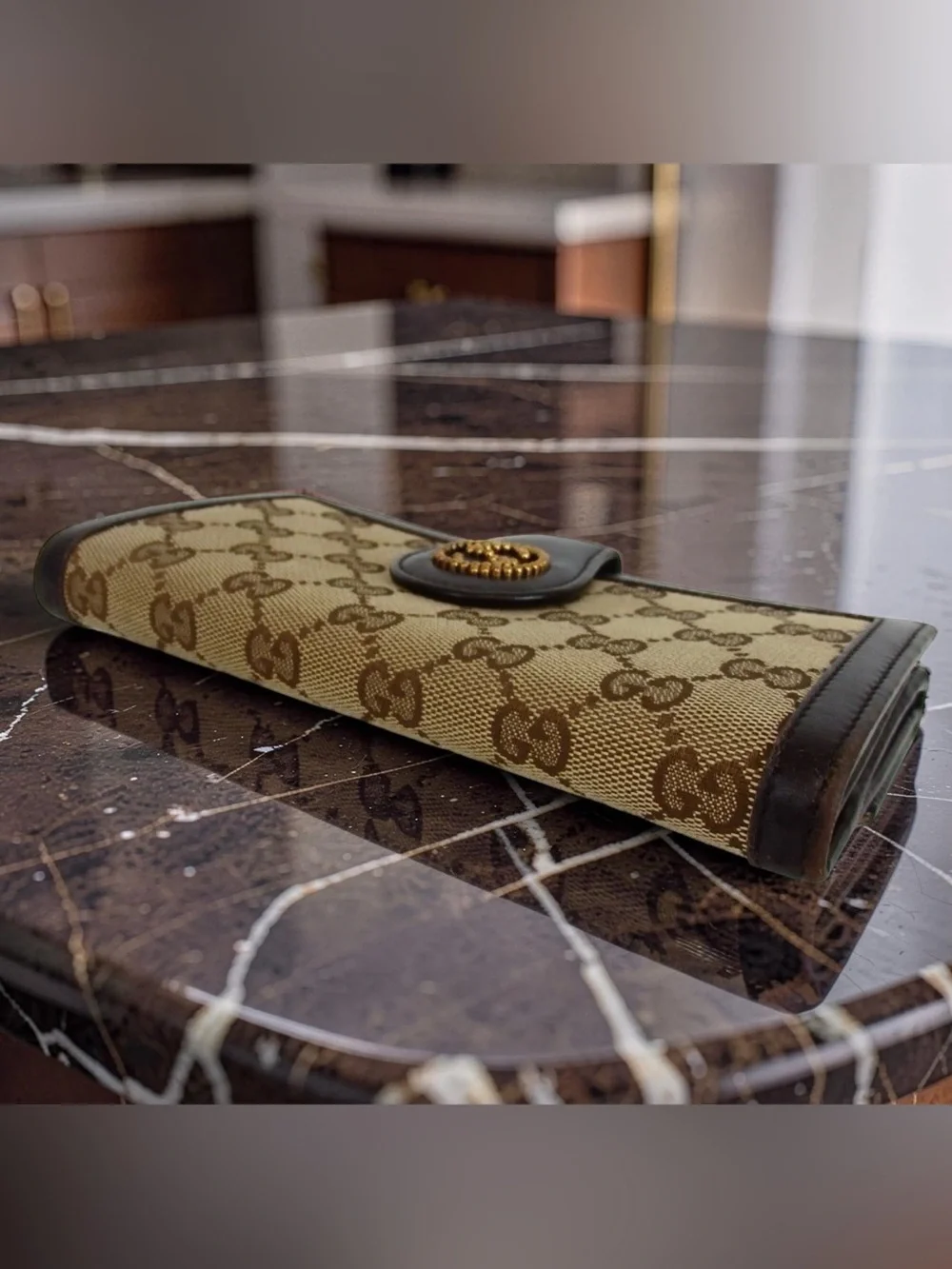 GUCCI Interlocking GG Canvas/Leather Continental Wallet 🤩❤️🔥 - Picture 11 of 12